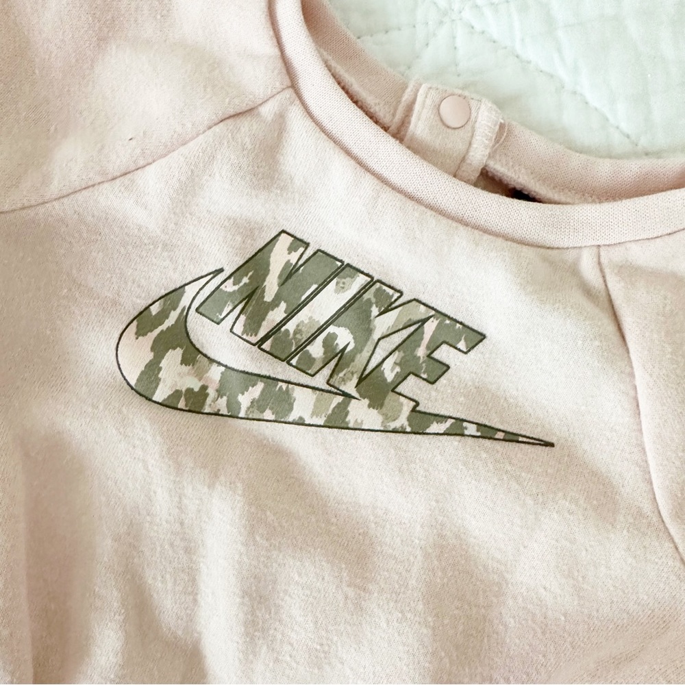 NIKE Leopard Legging & Matching Logo Sweatshirt 6 Months Baby Girl - Picture 2 of 6